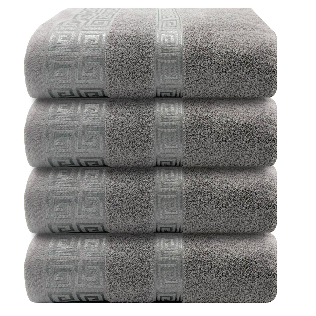 OLIVIA ROCCO Greek Microfibre Hand Towels 4 Pack Soft Absorbent 50 x 85 cm