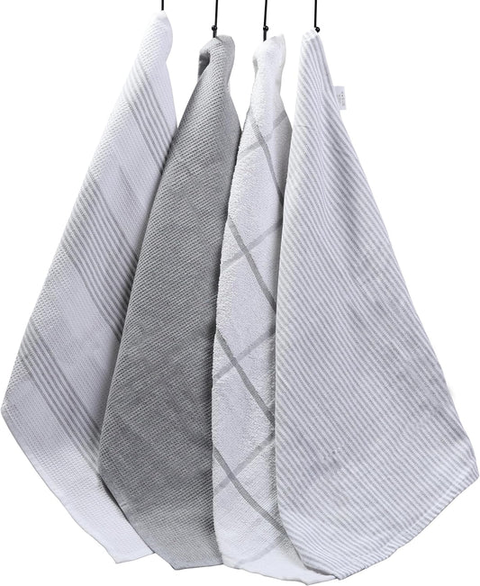 Absorbent Long Lasting Tea Towels (Pack of 4) 65 x 45 CM / SILVER OLIVIA ROCCO Tea Towel