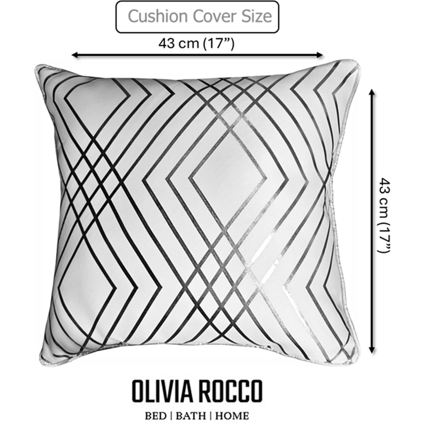 Geo Sparkle Cushion Covers 2 Pack Decorative Scatter Pillow Cases Geo White for Sofa Bed Chair Lounge by Olivia Rocco 43x43 cm / Geo White OLIVIA ROCCO Cushions