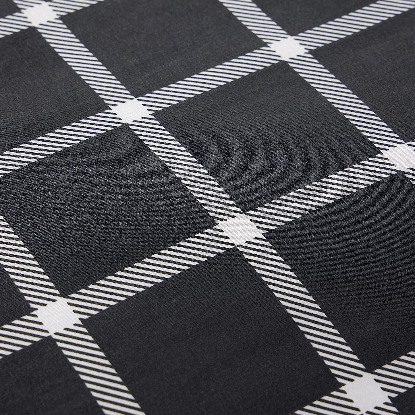 Grey Check Reversible Duvet Cover Set Soft Breathable Durable Polyester Bedding Single Double King by OLIVIA ROCCO Duvet Cover
