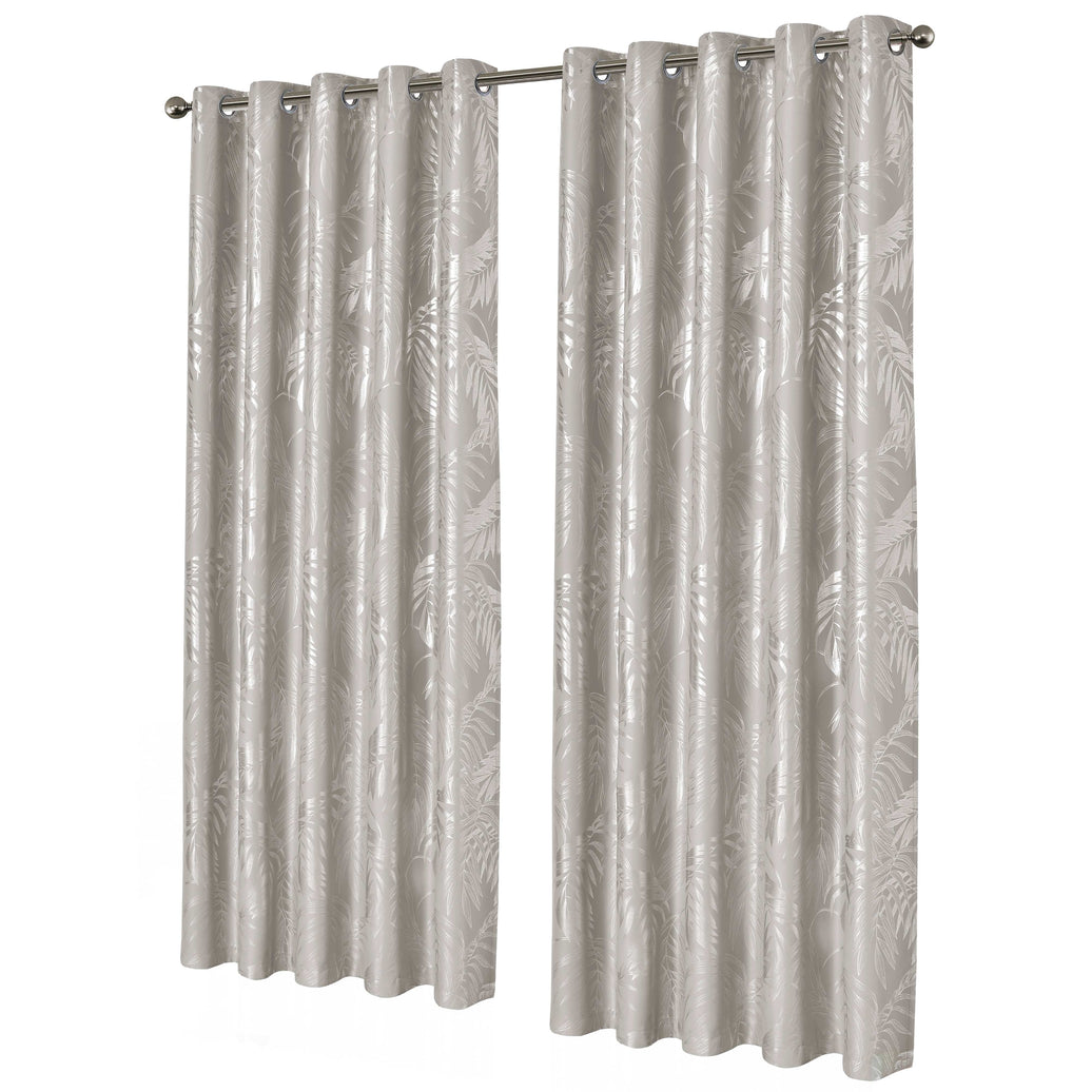Leaf Natural Sparkle Blackout Curtains Super Soft Thermal Insulated Eyelet Drapes for Living Room & Bedroom 2 Panels by OLIVIA ROCCO 66" (WIDTH) x 54" (DROP) / NATURAL Curtain