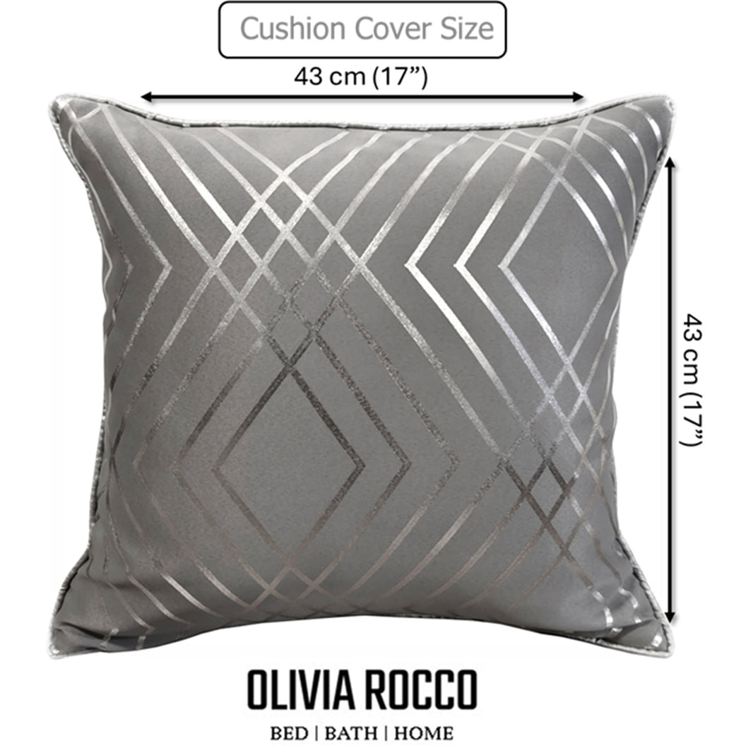 Geo Sparkle Cushion Covers 2 Pack Decorative Scatter Pillow Cases Geo Silver for Sofa Bed Chair Lounge by OLIVIA ROCCO 43x43cm / GEO SILVER Cushions