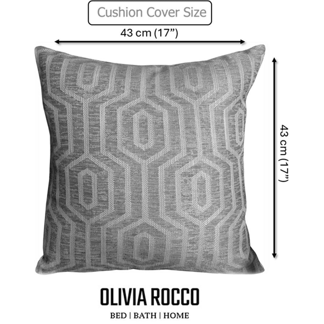 Paris Cushion Covers 2 Pack Modern Grey Decorative Square Scatter Cushions with Invisible Zipper for Sofa & Bed by OLIVIA ROCCO 43x43cm / GREY Cushions