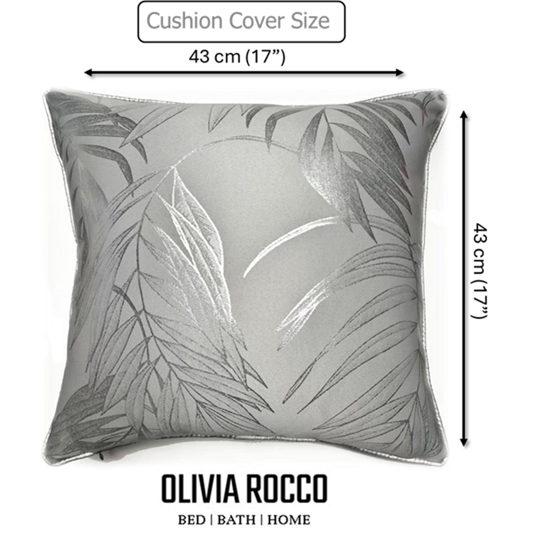 Leaf Sparkle 2 Pack Cushion Covers Leaf Silver Modern Decorative Throw Pillow Cases for Sofa or Bed by OLIVIA ROCCO 43x43cm / LEAF SILVER Cushions