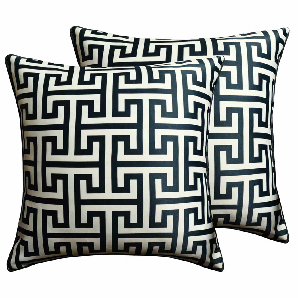 Milano Black 2 Pack Scatter Cushion Covers Soft Touch Decorative Throw Pillows with Hidden Zipper for Sofa or Bed by OLIVIA ROCCO 43x43cm / MILANO Cushions