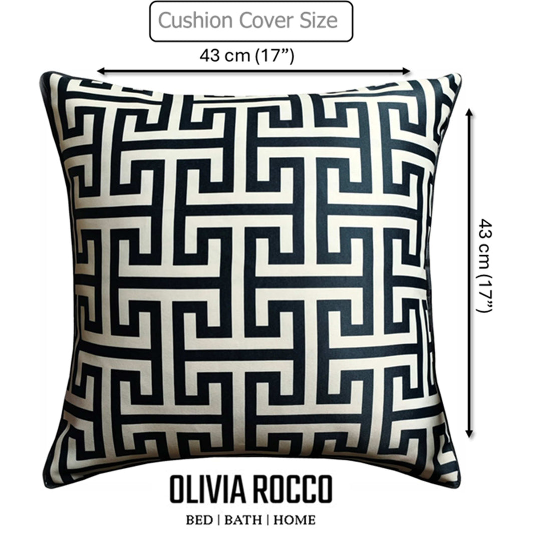 Milano Black 2 Pack Scatter Cushion Covers Soft Touch Decorative Throw Pillows with Hidden Zipper for Sofa or Bed by OLIVIA ROCCO 43x43cm / MILANO Cushions