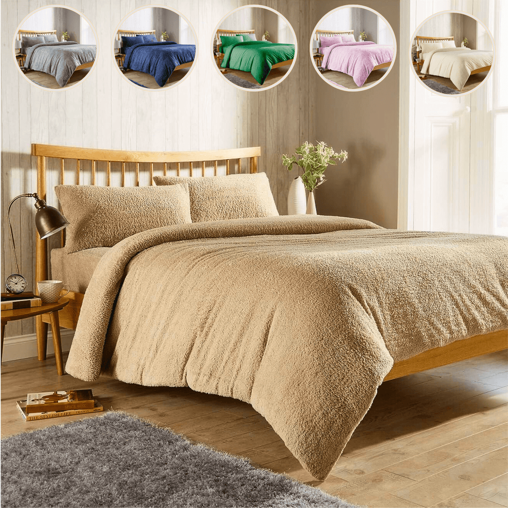 Plush Super Soft Teddy Fleece Duvet Cover Set for Winter Nights and Ultimate Comfort in Single Double King Super King Fluffy Bedding by OLIVIA ROCCO Duvet Cover