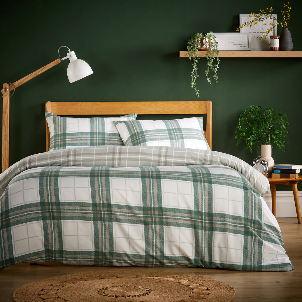 Alba Sage Green Super Soft Flannel Duvet Cover Set with Pillowcases Warm & Cosy Quilt Bedding in Multiple Sizes Available by OLIVIA ROCCO SINGLE / ALBA SAGE GREEN Duvet Cover