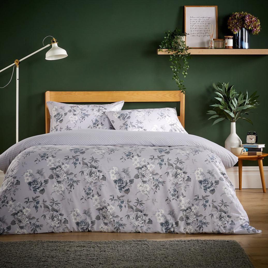 Appleby Grey Super Soft Flannel Duvet Cover Set with Pillowcases Warm & Cosy Quilt Bedding in Multiple Sizes Available by OLIVIA ROCCO SINGLE / APPLEBY GREY Duvet Cover