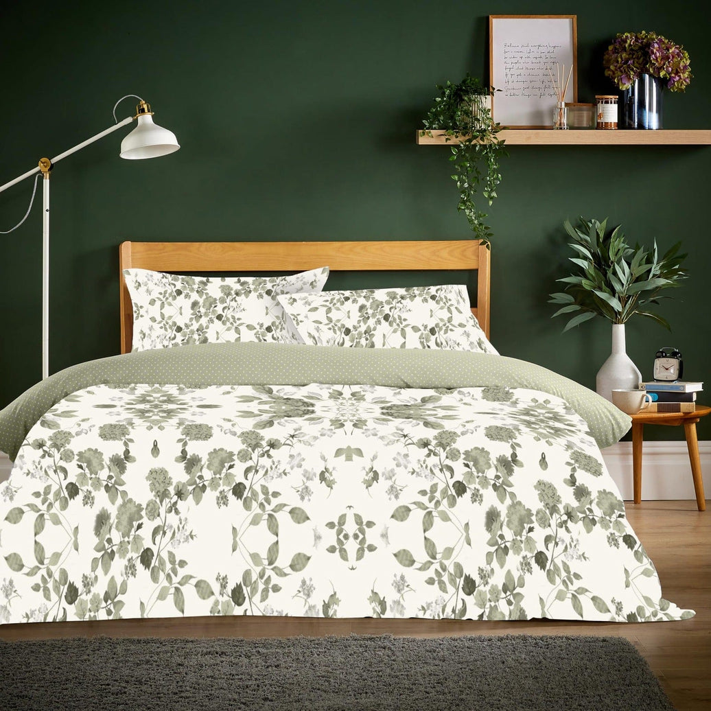 Appleby Sage Green Super Soft Flannel Duvet Cover Set with Pillowcases Warm & Cosy Quilt Bedding in Multiple Sizes Available by OLIVIA ROCCO SINGLE / APPLEBY SAGE GREEN Duvet Cover