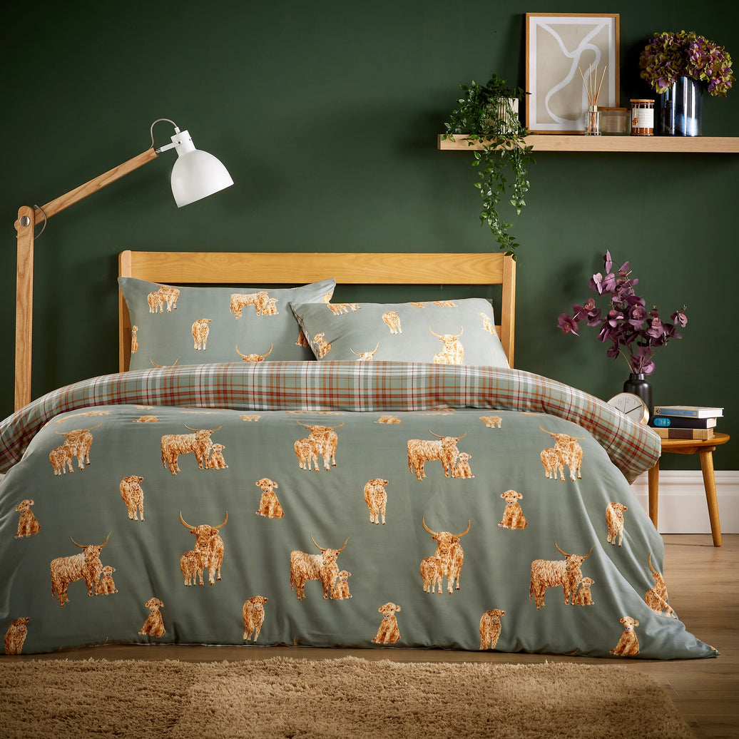Highland Cow Super Soft Flannel Duvet Cover Set with Pillowcases Warm & Cosy Quilt Bedding in Multiple Sizes Available by OLIVIA ROCCO SINGLE / HIGHLAND COW Duvet Cover