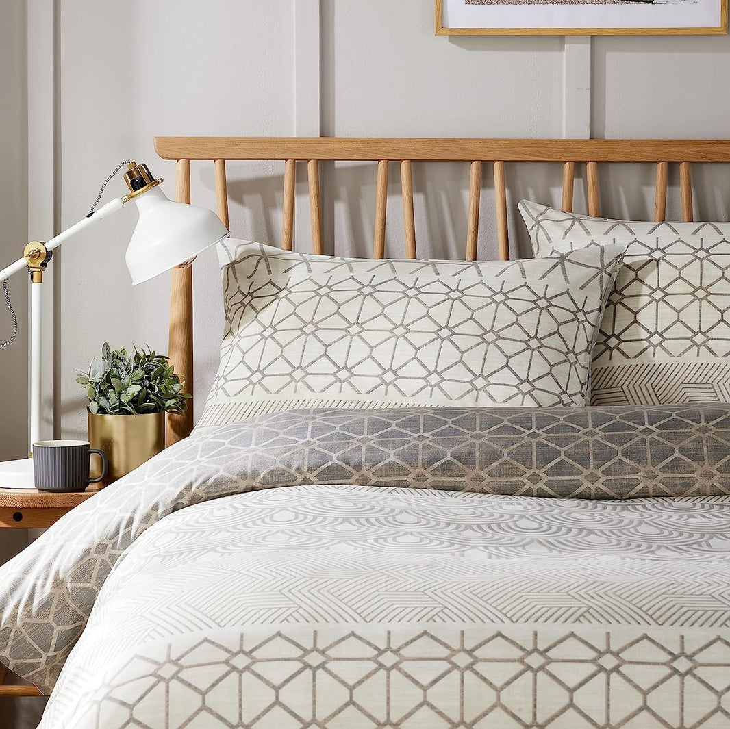 Versailles Natural Floral Reversible Quilted Duvet Cover Set with Button Closure in Single Double King Sizes by OLIVIA ROCCO Duvet Cover