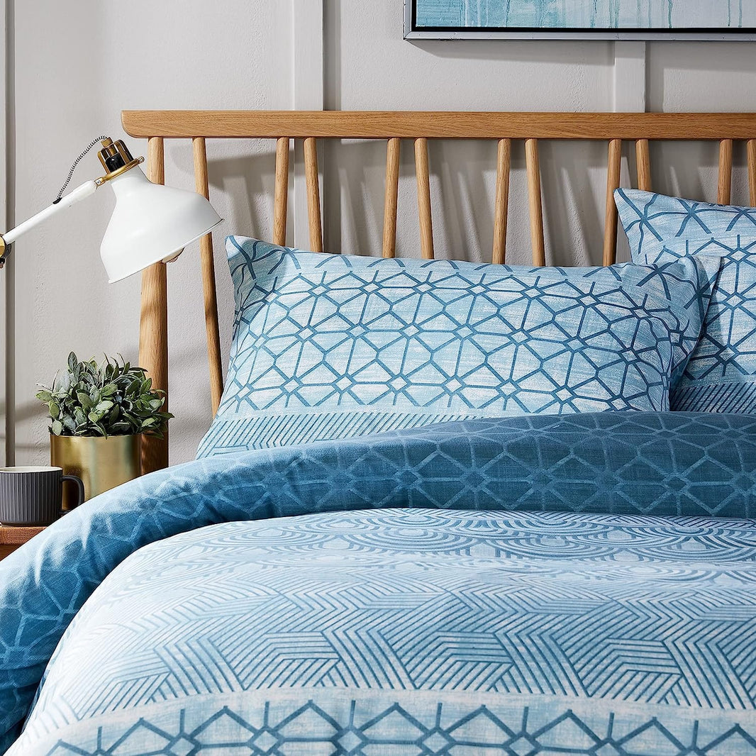 Versailles Teal Elegant Printed Duvet Cover Set Reversible Quilted Bedding with Pillowcases Breathable Polyester Blend for King Double Single Sizes by OLIVIA ROCCO Duvet Cover