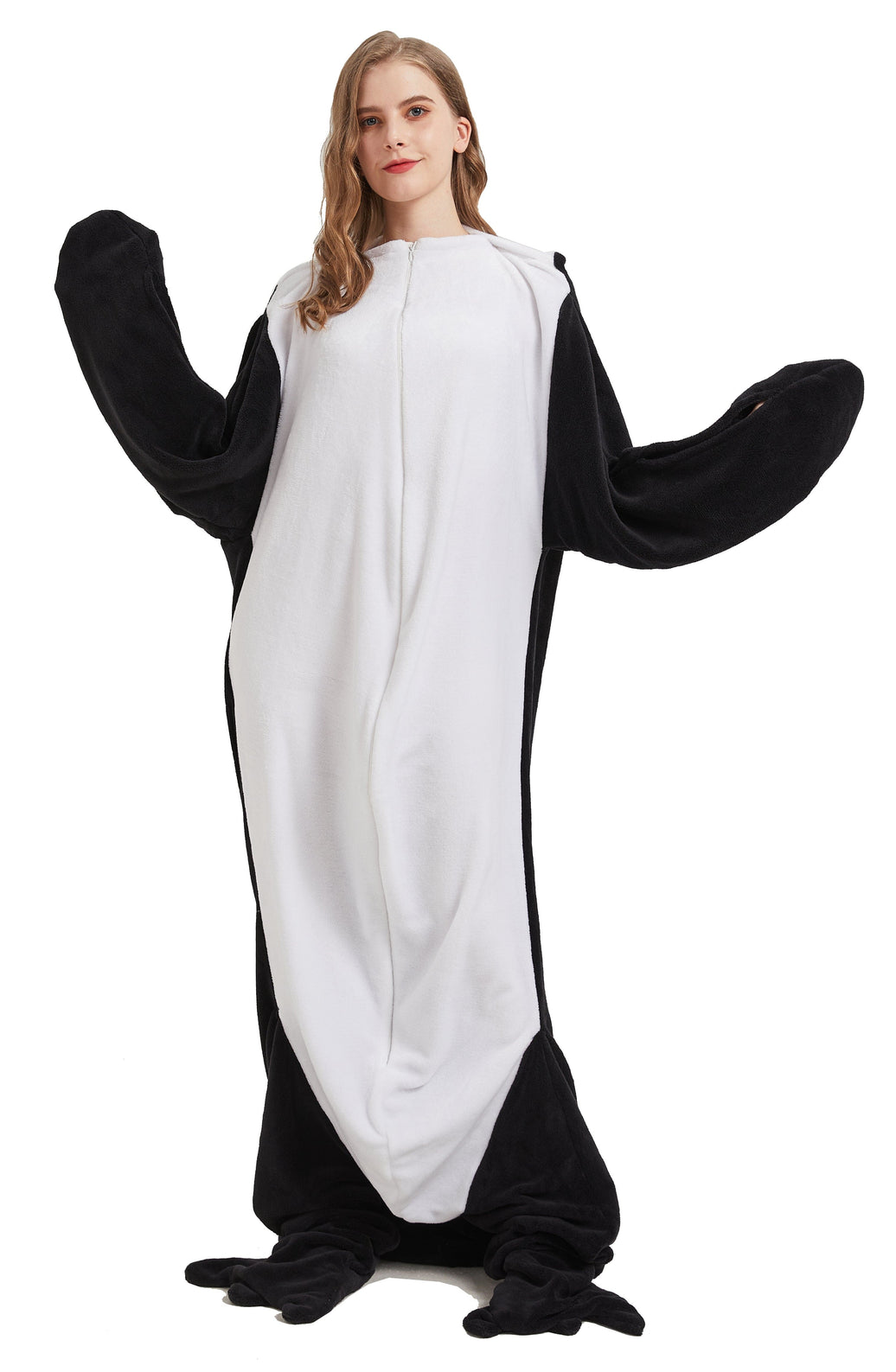 Oversized Penguin Animal Wearable Blanket Hoodie Soft Fleece Hooded Blanket with Sleeves Warm Winter Loungewear by OLIVIA ROCCO PENGUIN Hooded Blanket