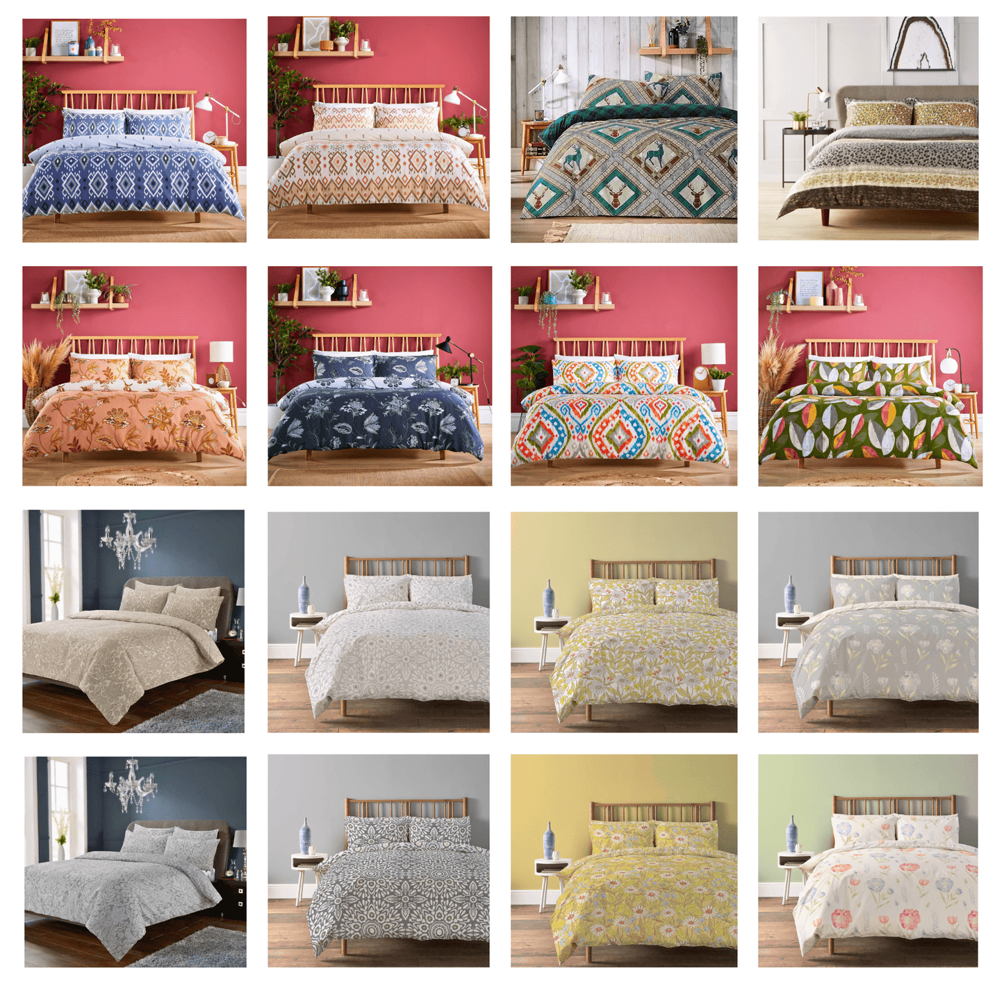 OLIVIA ROCCO Luxury Super Soft Cotton Rich Duvet Sets Easycare Comfortable Bedding Includes Duvet Cover & Pillowcases in Single Double King Size Duvet Cover