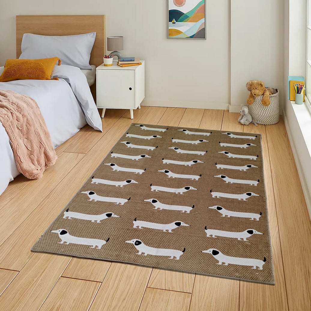 Animal Printed Rug Sausage Dog Modern Non-Slip Soft Durable Floor Rug for Living Room Bedroom Hallway & Office by OLIVIA ROCCO 60 x 90 CM / SAUSAGE DOG Rugs