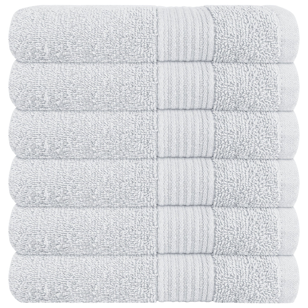 Rhodes Towel White 100% Cotton Hotel Quality Soft Super Absorbent Hand Bath Towels, Sheets & Face Cloths by OLIVIA ROCCO 6 PACK HAND TOWELS / WHITE Towels