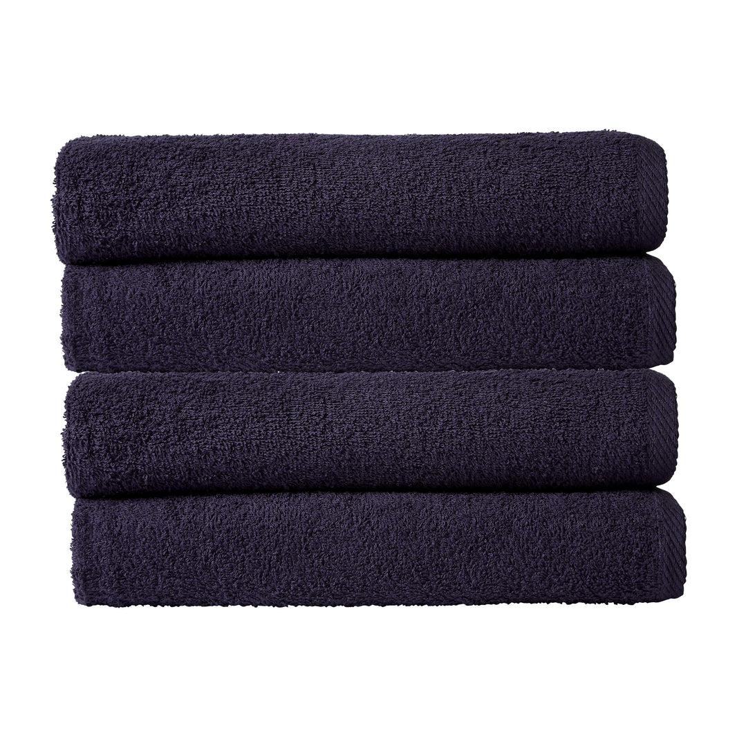 Pack of 4 Large Quick-Drying Lightweight Easycare Indus Valley Cotton Bath Sheets 80x140cm for Home Travel Gym Holidays Multiple Colours by OLIVIA ROCCO NAVY Towels