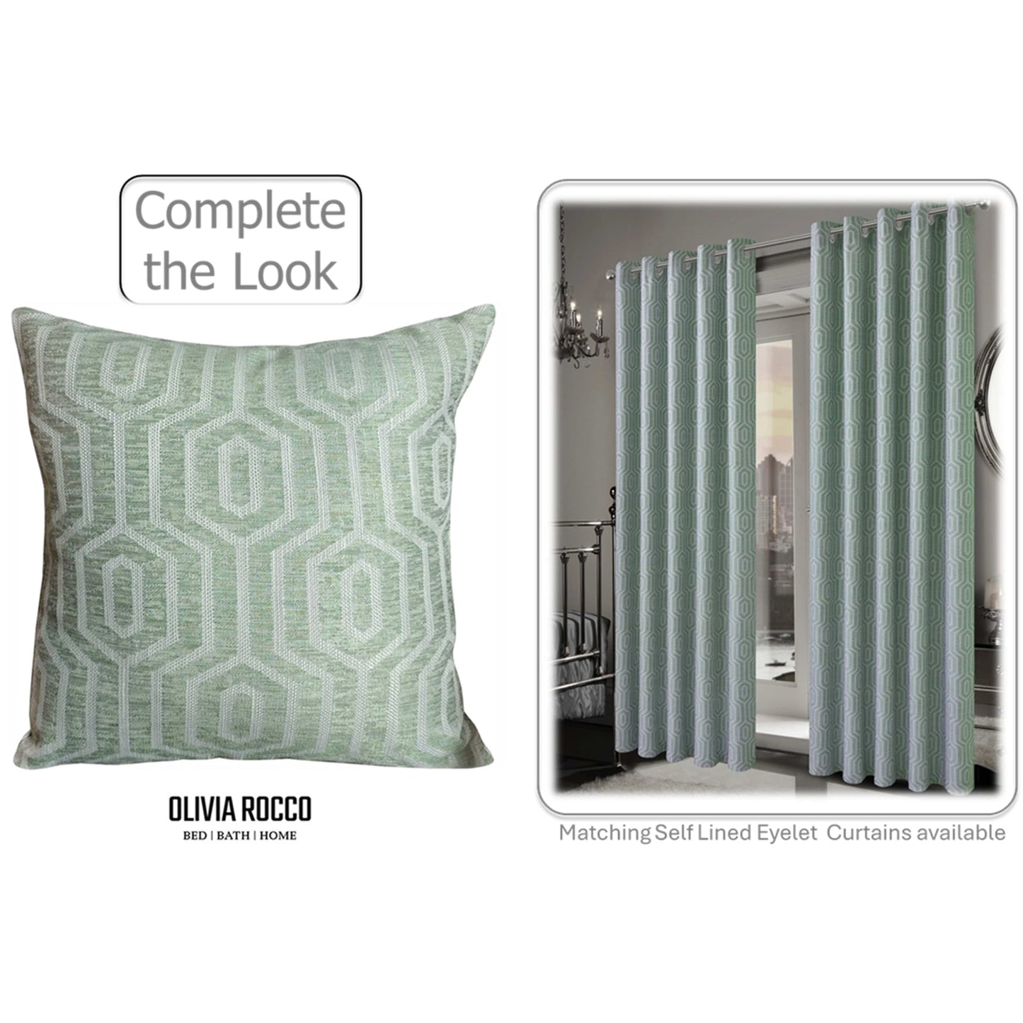 Paris Cushion Covers 2 Pack Modern Sage Green Decorative Square Scatter Cushions with Invisible Zipper for Sofa & Bed by OLIVIA ROCCO 43x43cm / SAGE GREEN Cushions