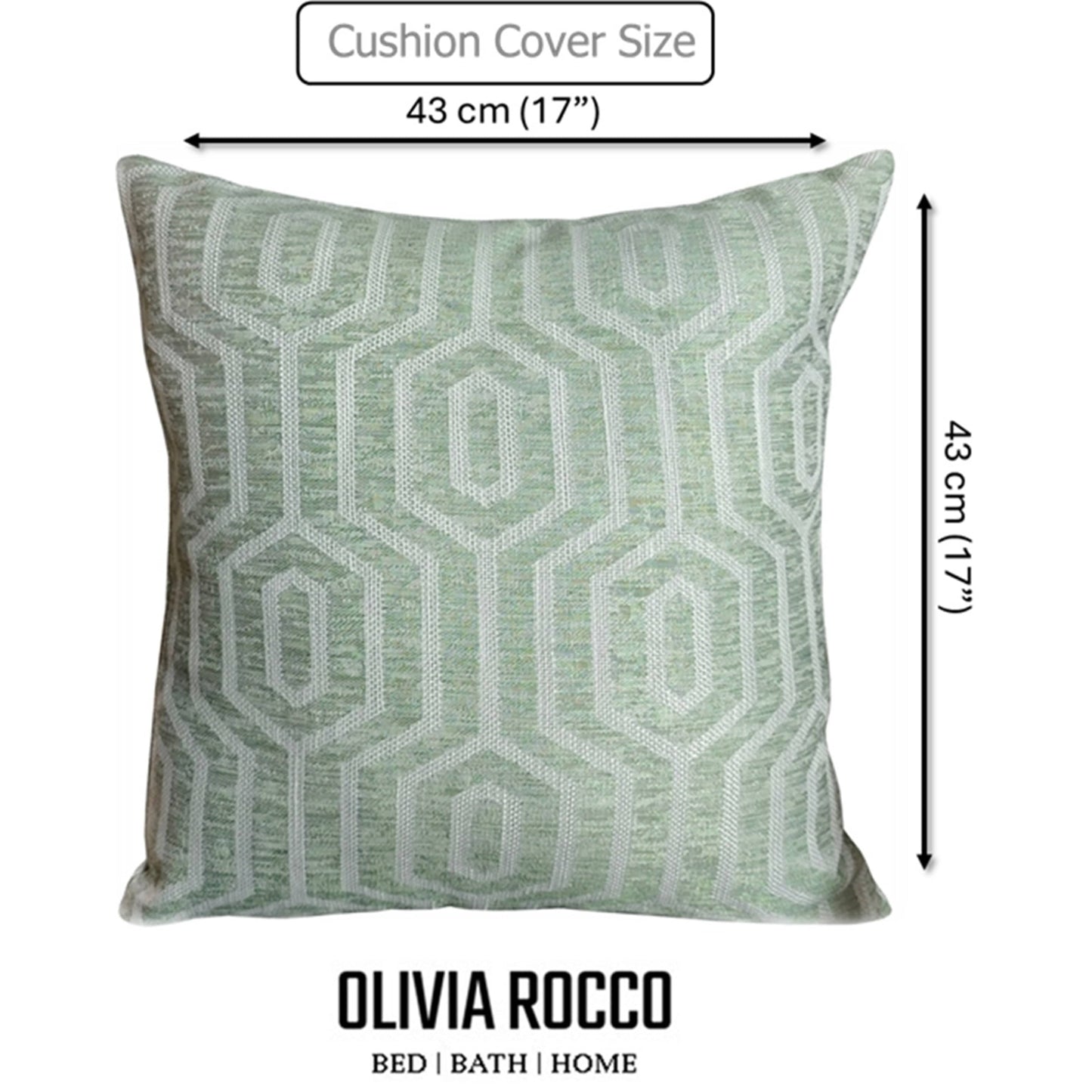 Paris Cushion Covers 2 Pack Modern Sage Green Decorative Square Scatter Cushions with Invisible Zipper for Sofa & Bed by OLIVIA ROCCO 43x43cm / SAGE GREEN Cushions