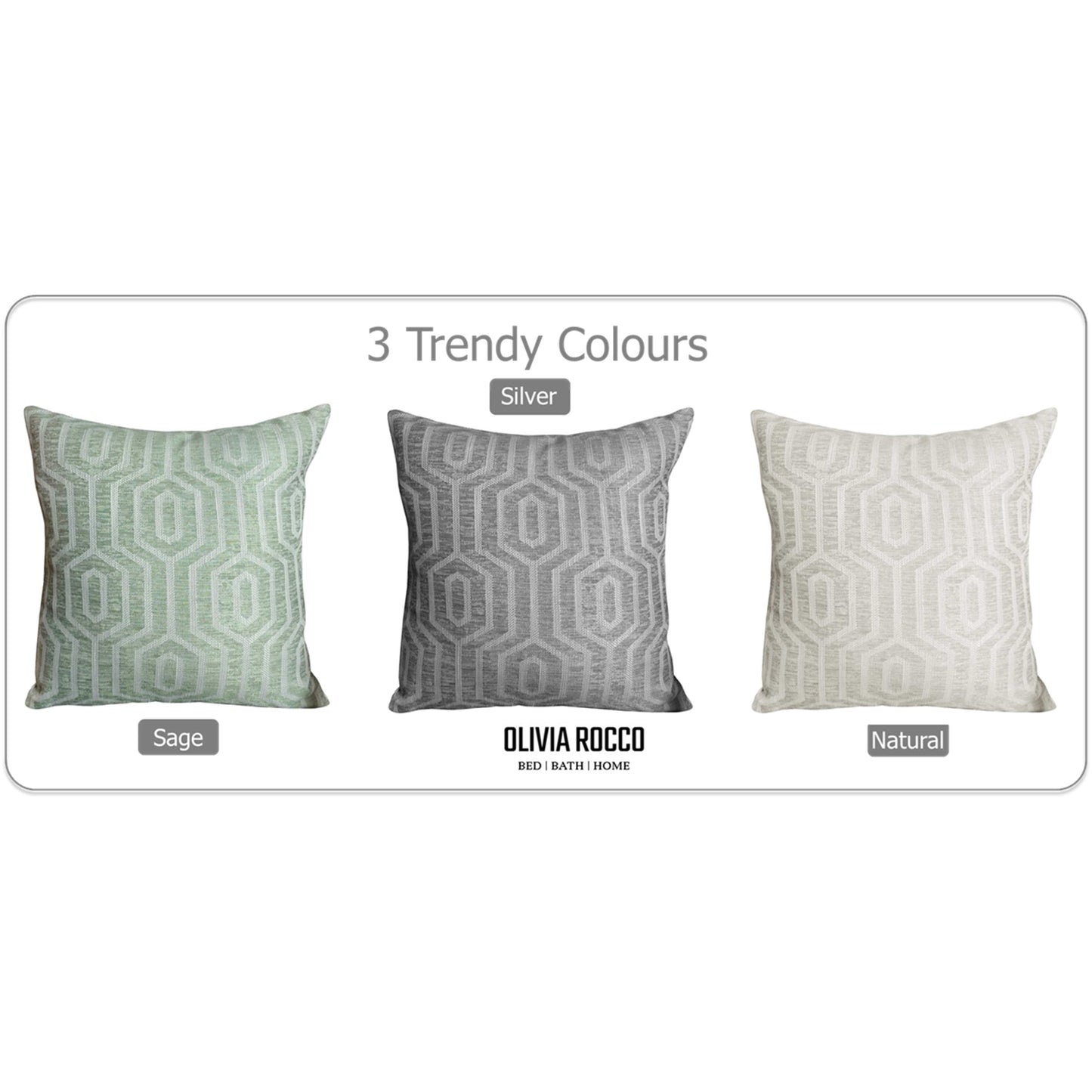 Paris Cushion Covers 2 Pack Modern Sage Green Decorative Square Scatter Cushions with Invisible Zipper for Sofa & Bed by OLIVIA ROCCO 43x43cm / SAGE GREEN Cushions