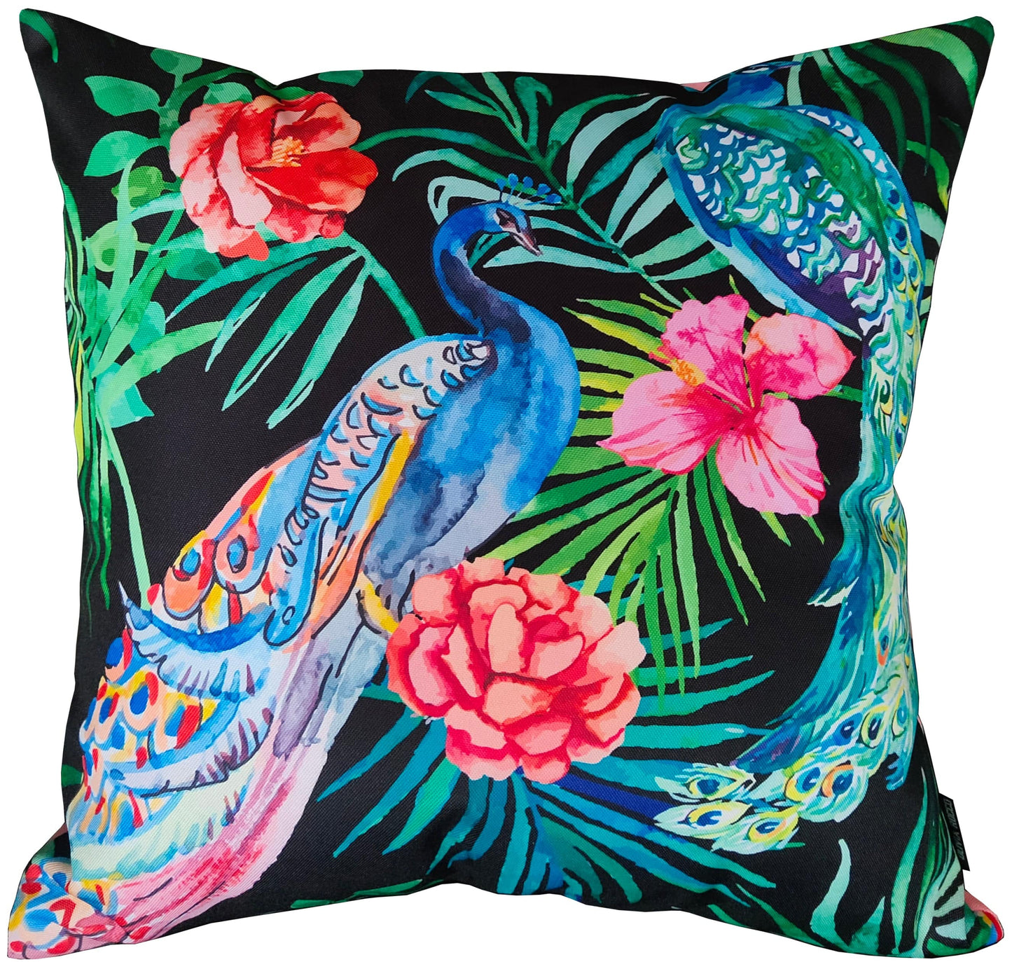 Peacock Waterproof Design Cushions for Patios Gardens and Living Rooms with High-Quality Hollow-Fibre Fill by OLIVIA ROCCO 43 x 43 cm / PEACOCK Cushions