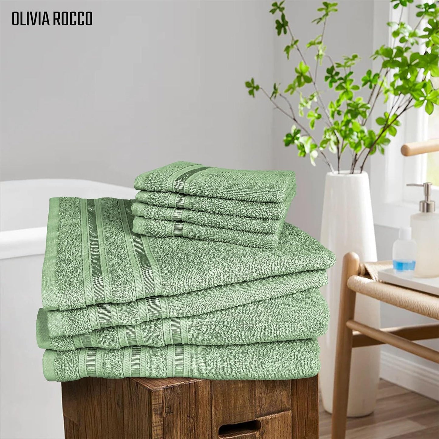 Ritz Viscose Stripe Super Soft Cotton Luxury Absorbent Towels, Jumbo Bath Sheet Packs & Towel Bale Sets Available by OLIVIA ROCCO Towels