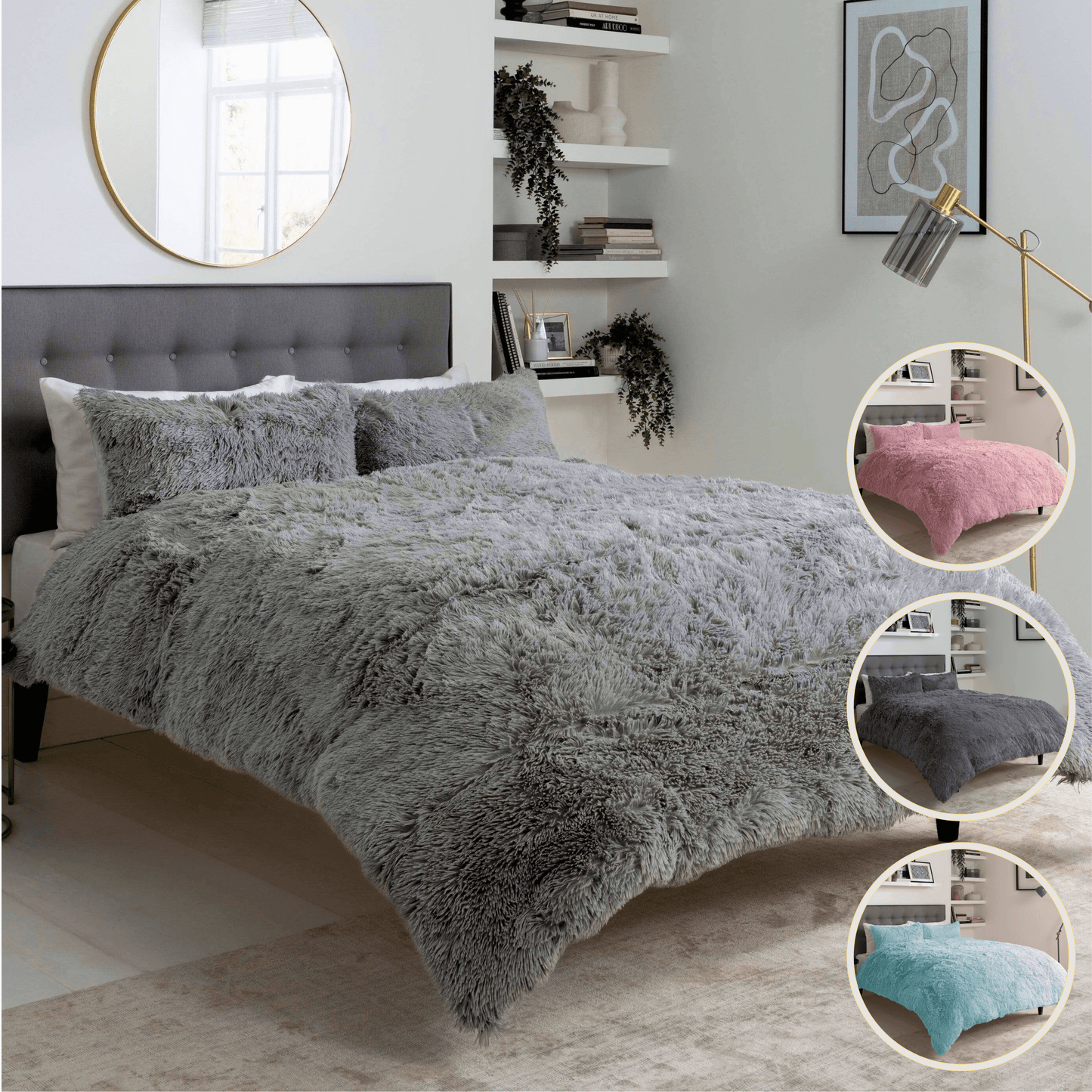 Snuggle & Cuddle Faux Fur Duvet Set for Winter Comfort Extra Soft Long Pile Bedding Available in Multiple Sizes and Elegant Colours by OLIVIA ROCCO Duvet Cover