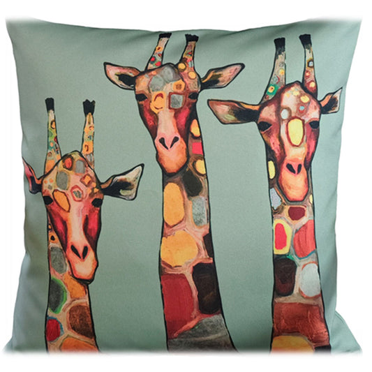 Waterproof Breathable Giraffe Hollowfibre Filled Cushions 43x43cm for Outdoor Garden Bench Sofa or Indoor Use by OLIVIA ROCCO 43x43cm / GIRAFFE Cushions