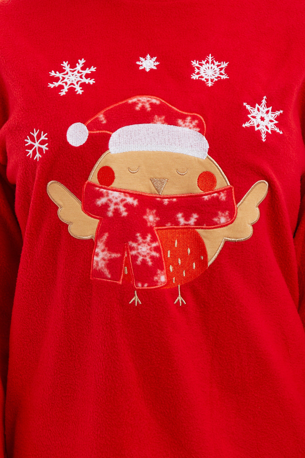 Women's Ultra Soft Polar Fleece Pyjama Set with Festive Robin Design Warm Winter Nightwear Comfortable Loungewear Christmas Gift by Daisy Dreamer Pyjamas