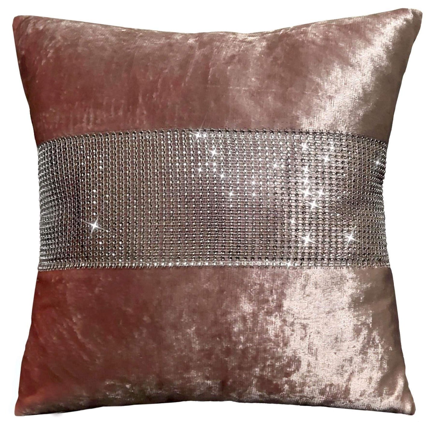 Diamante Crushed Velvet Blackout Curtains Elegant Fully Lined Eyelet Ring Top Various Sizes & Colours by OLIVIA ROCCO CUSHION COVER / BLUSH PINK Curtain