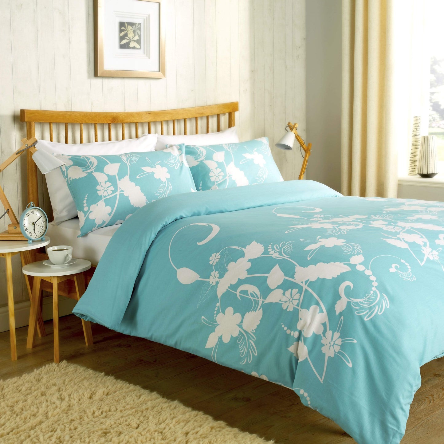 Floral Trail Duvet Set Luxurious Cotton Rich Soft Bedding with Elegant Botanical Design in Single Double King and Super King Sizes OEKO-TEX Certified by OLIVIA ROCCO SINGLE / DUCKEGG Duvet Cover