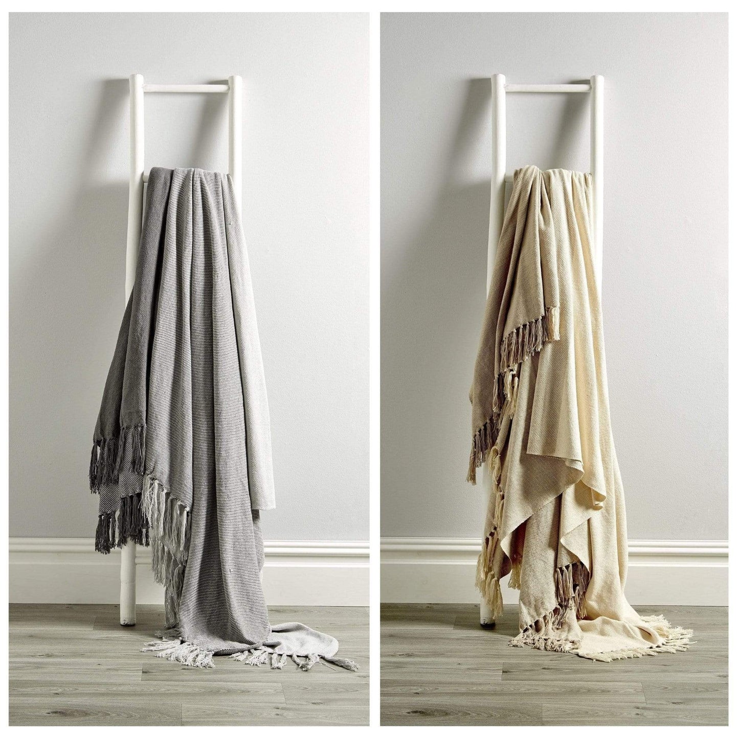 Handwoven Large Check Pure Indian Cotton Throw Blanket with Tassels Eco-Friendly Home Decor in Multiple Sizes by OLIVIA ROCCO Throw