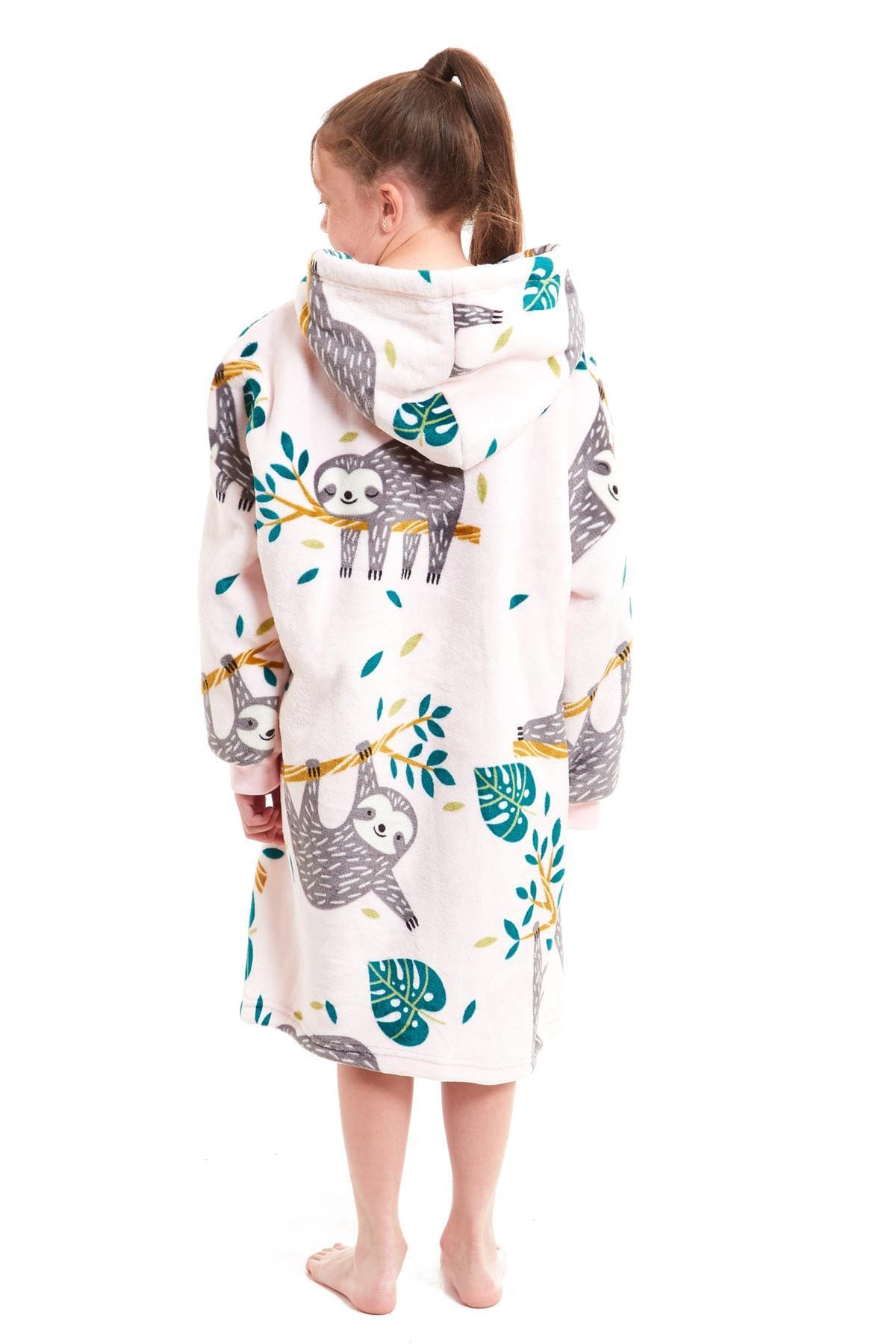Kids Oversized Hooded Fleece Blanket Ultra-Soft Sherpa Fur with Elastic Cuffs and Double Pocket for Ages 8-15 by Daisy Dreamer Hooded Blanket