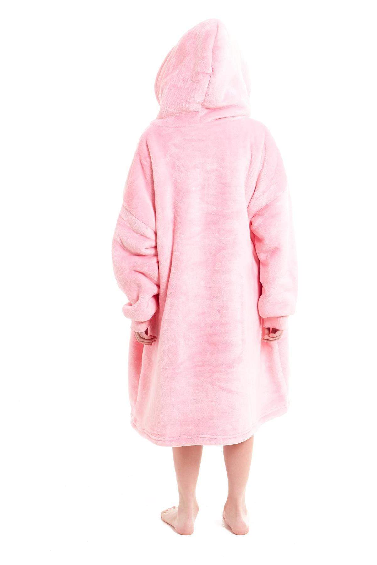 Kids Oversized Hooded Fleece Blanket Ultra-Soft Sherpa Fur with Elastic Cuffs and Double Pocket for Ages 8-15 by Daisy Dreamer Hooded Blanket