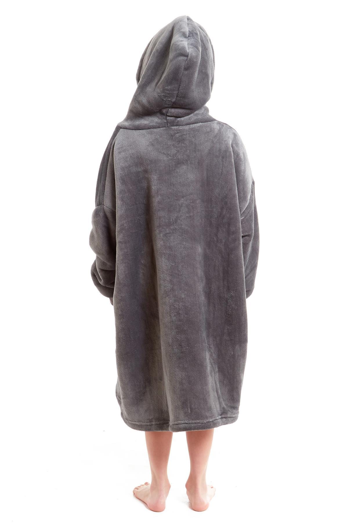 Kids Oversized Hooded Fleece Blanket Ultra-Soft Sherpa Fur with Elastic Cuffs and Double Pocket for Ages 8-15 by Daisy Dreamer Hooded Blanket