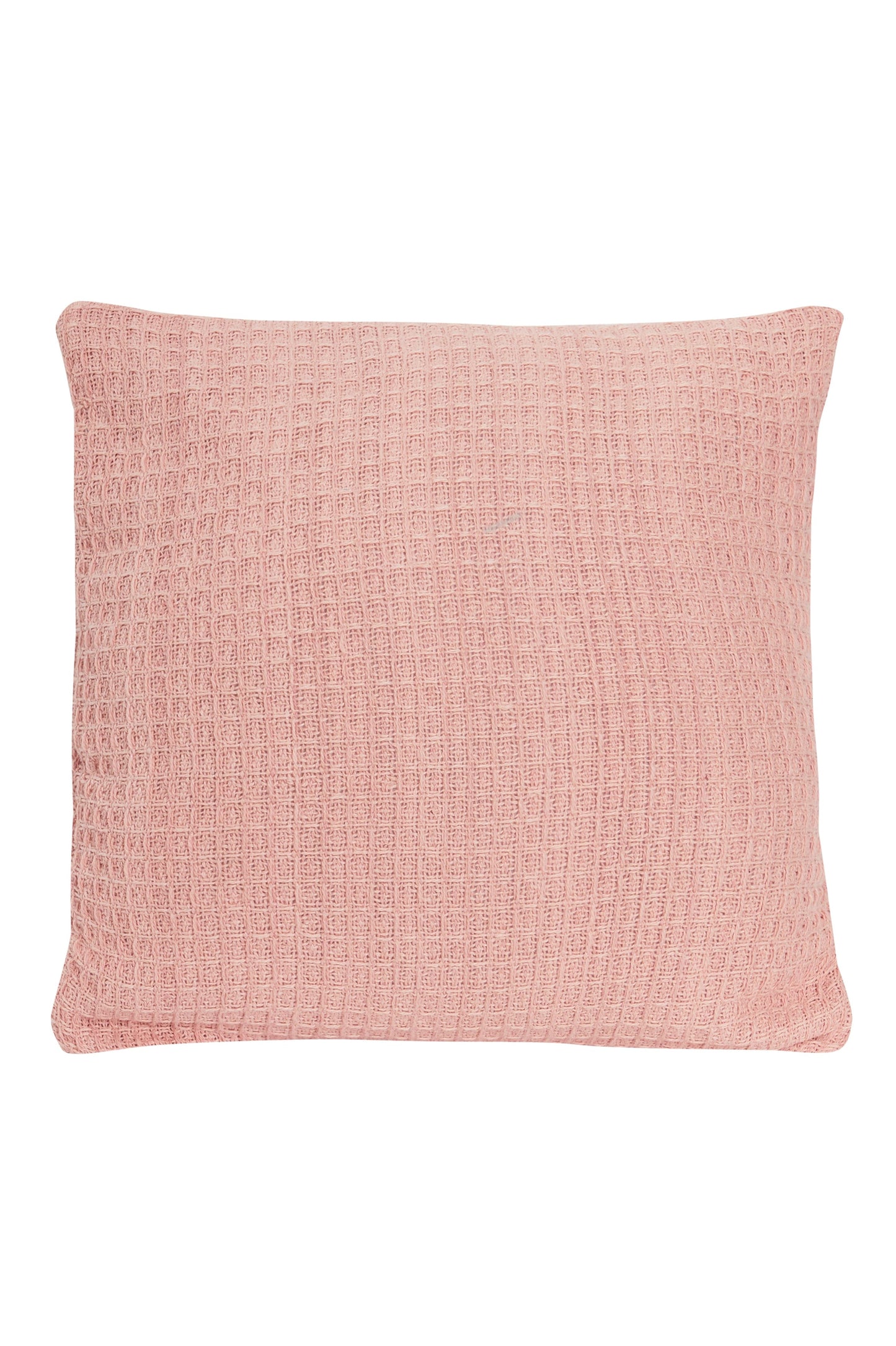 Lisbon Pure Indian Cotton Handwoven Honeycomb Vibrant Cushion Covers for Indoor Outdoor Use in Grey Ochre Navy Teal Silver Pink 17x17 and 24x24 Inches by OLIVIA ROCCO BLUSH PINK / 43 x 43 cm Cushions