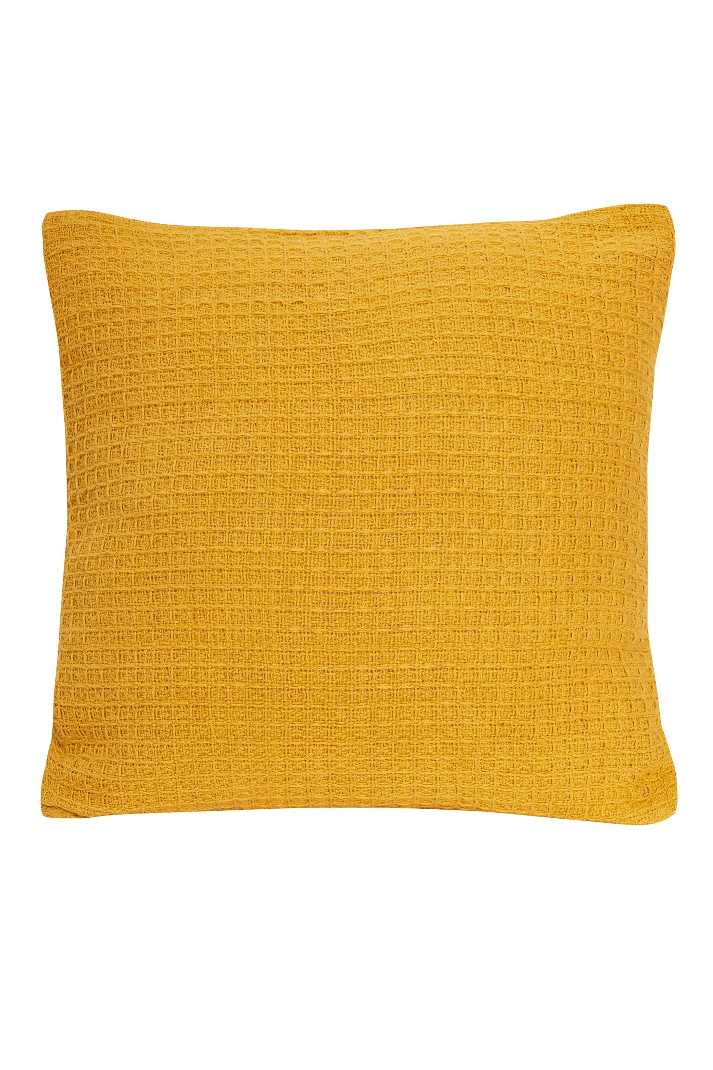 Lisbon Pure Indian Cotton Handwoven Honeycomb Vibrant Cushion Covers for Indoor Outdoor Use in Grey Ochre Navy Teal Silver Pink 17x17 and 24x24 Inches by OLIVIA ROCCO OCHRE / 43 x 43 cm Cushions