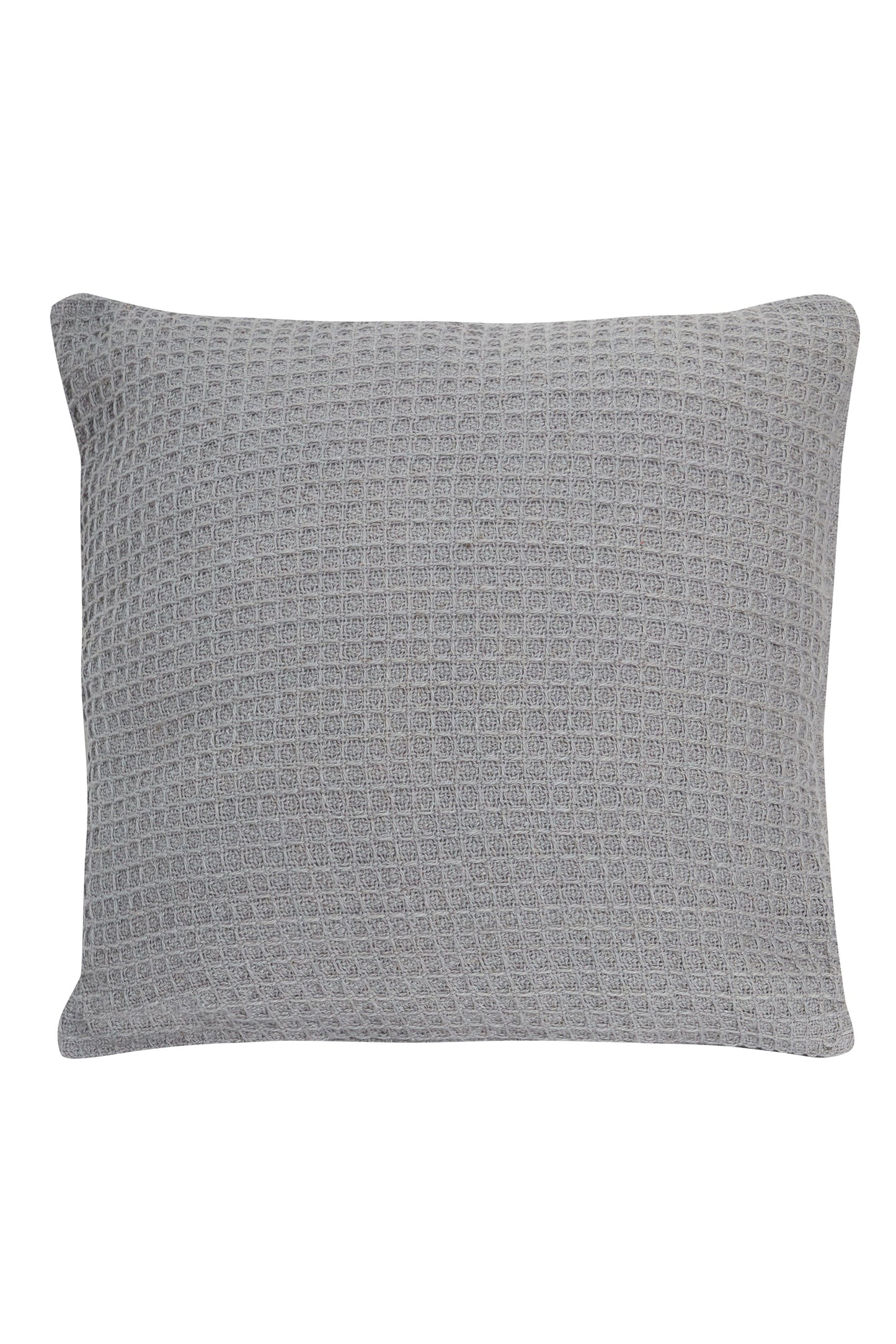 Lisbon Pure Indian Cotton Handwoven Honeycomb Vibrant Cushion Covers for Indoor Outdoor Use in Grey Ochre Navy Teal Silver Pink 17x17 and 24x24 Inches by OLIVIA ROCCO SILVER / 43 x 43 cm Cushions