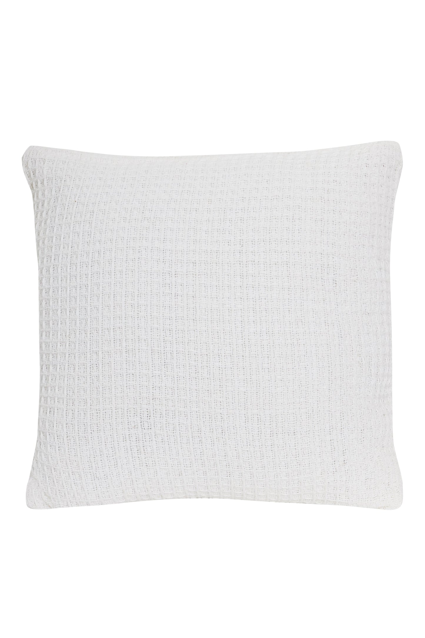 Lisbon Pure Indian Cotton Handwoven Honeycomb Vibrant Cushion Covers for Indoor Outdoor Use in Grey Ochre Navy Teal Silver Pink 17x17 and 24x24 Inches by OLIVIA ROCCO WHITE / 43 x 43 cm Cushions