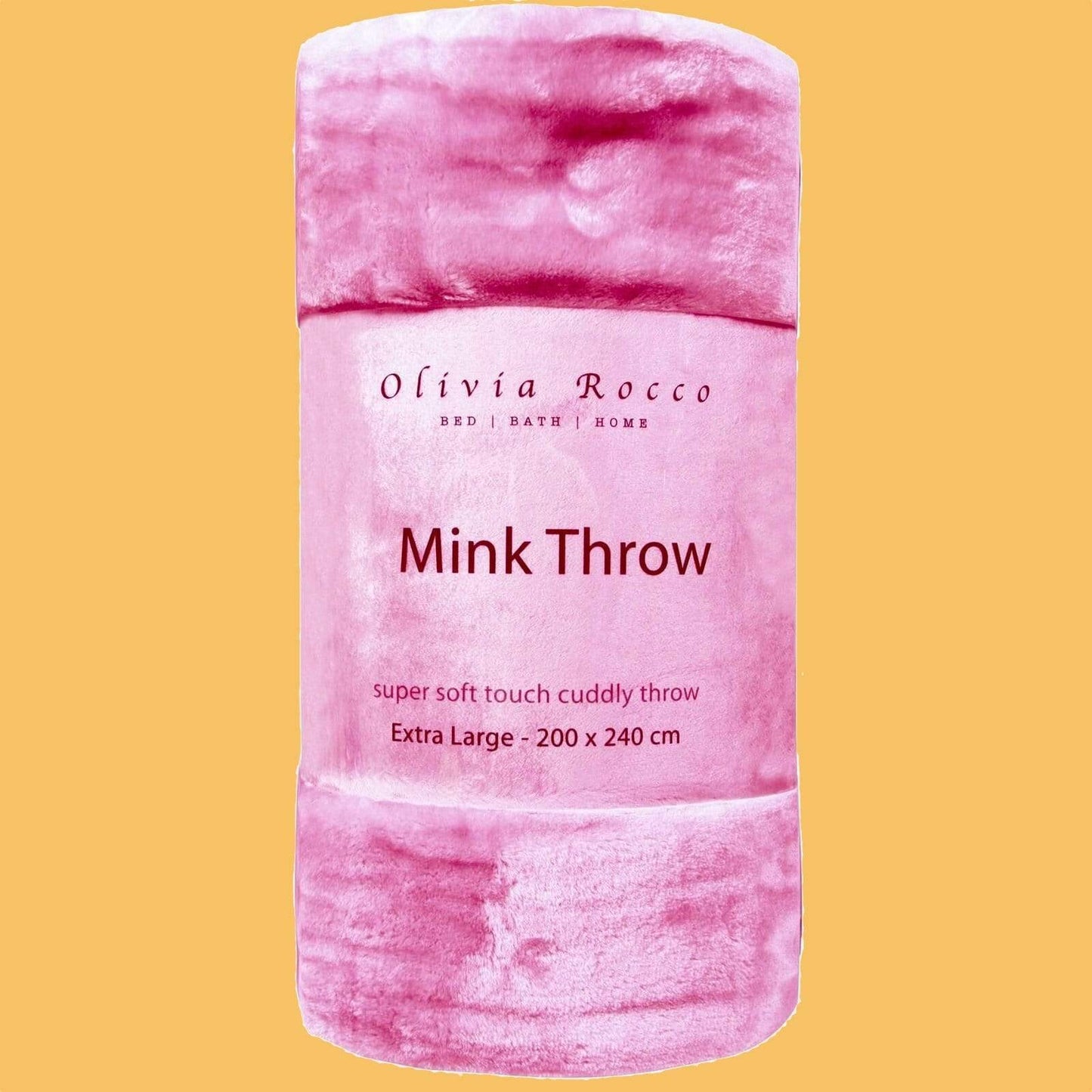 Mink Faux Fur Velvet Touch Extra Large Luxury Throw Blanket Soft Warm and Calming Colours for Bed & Sofa by OLIVIA ROCCO 150 x 200 cm / BLUSH PINK Throw