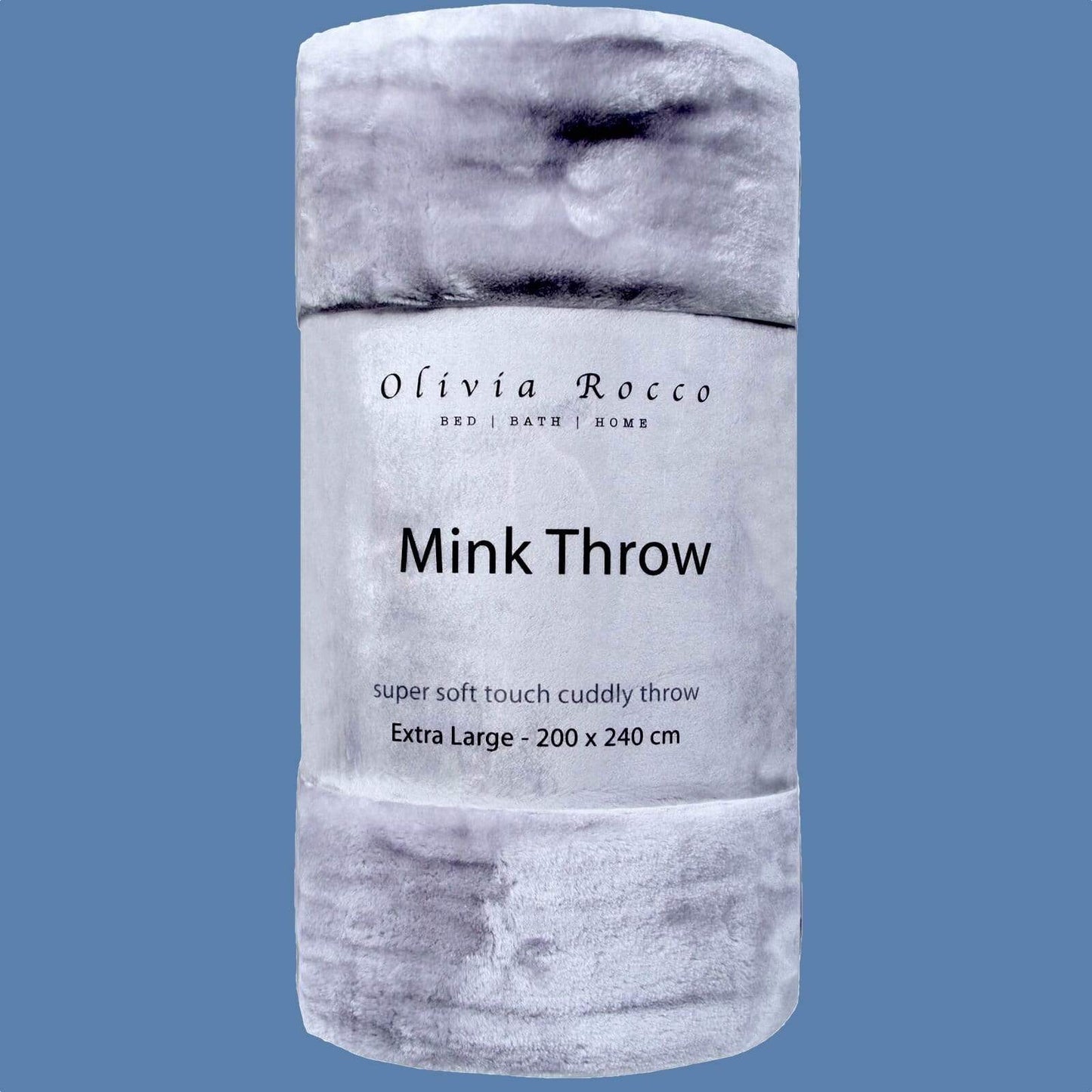 Mink Faux Fur Velvet Touch Extra Large Luxury Throw Blanket Soft Warm and Calming Colours for Bed & Sofa by OLIVIA ROCCO 150 x 200 cm / SILVER Throw