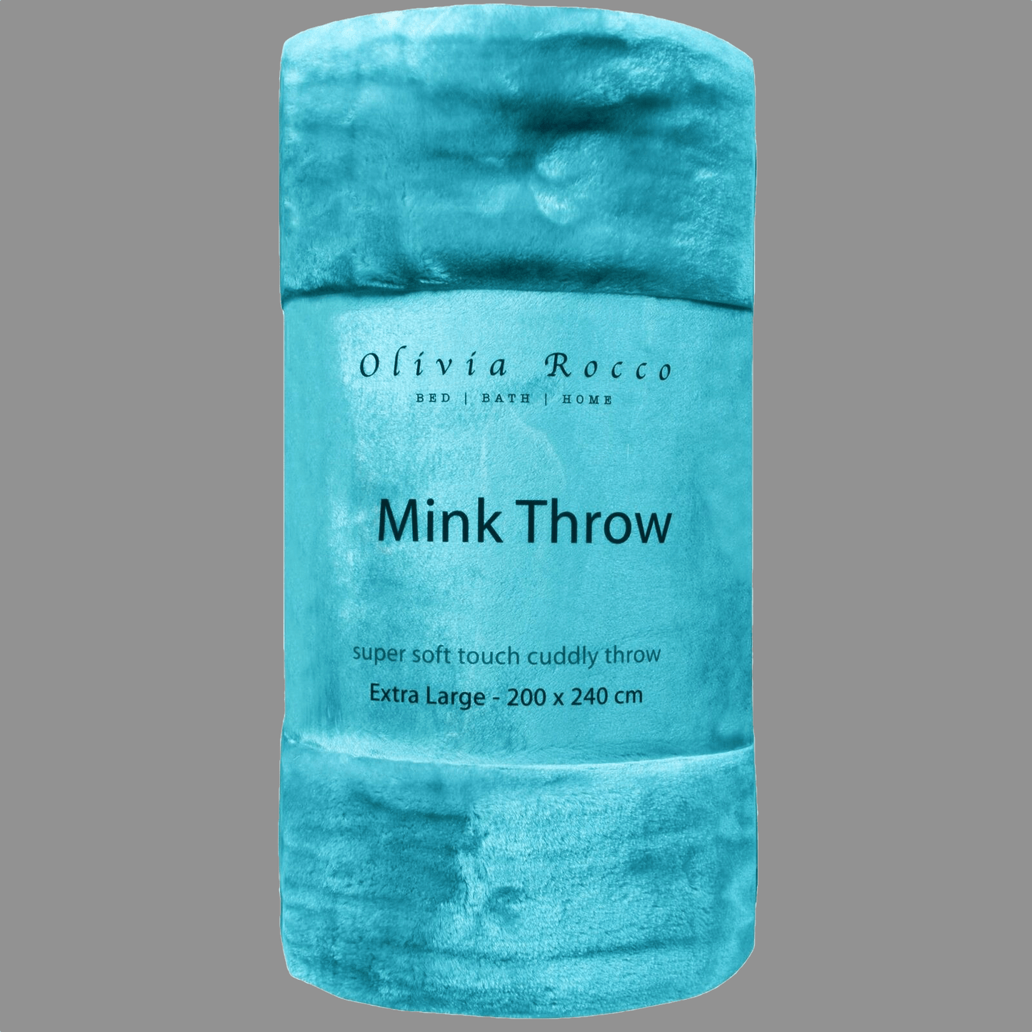 Mink Faux Fur Velvet Touch Extra Large Luxury Throw Blanket Soft Warm and Calming Colours for Bed & Sofa by OLIVIA ROCCO 150 x 200 cm / TEAL Throw