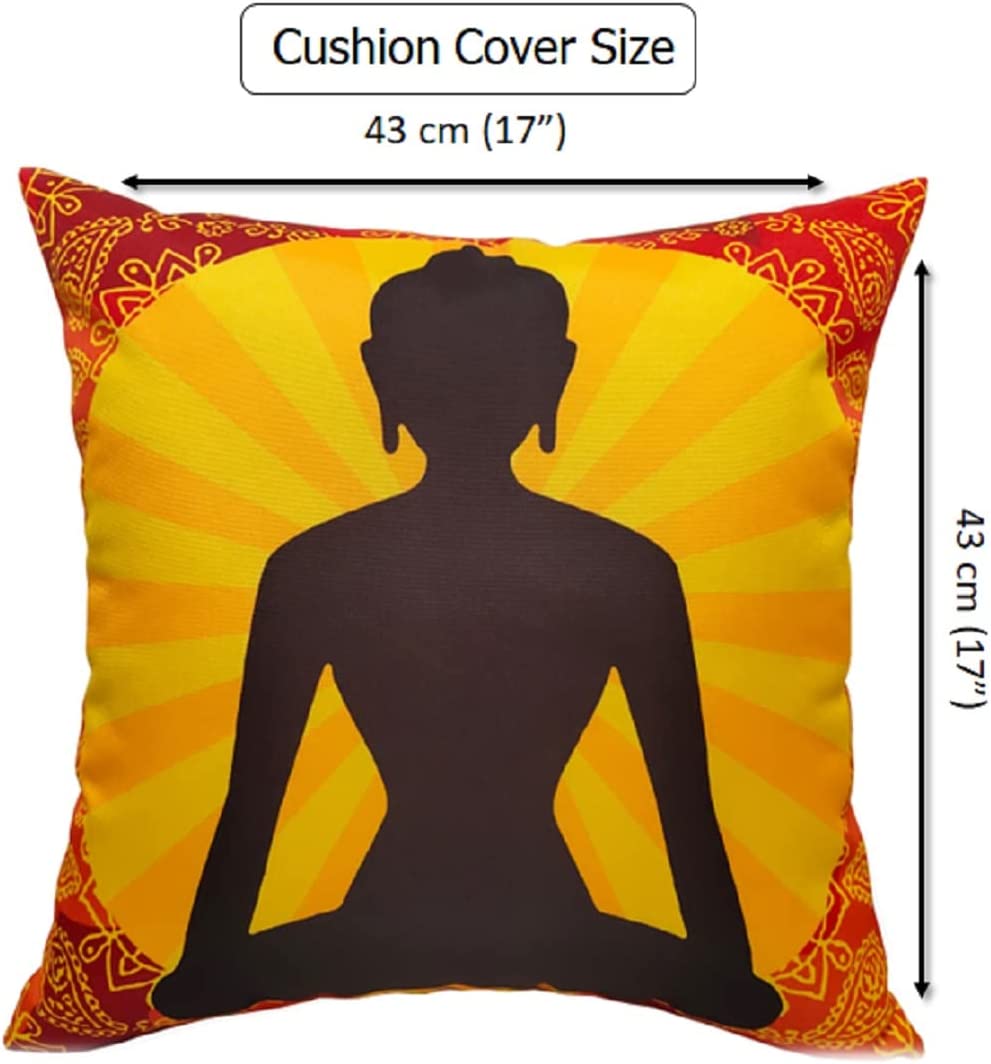 Buddha Outdoor Indoor Waterproof Cushions Durable Breathable Polyester Throw Pillows for Garden Patio Beach Comfort and Decor 43 x 43 cm by OLIVIA ROCCO BUDDHA / 43 x 43 cm Cushions