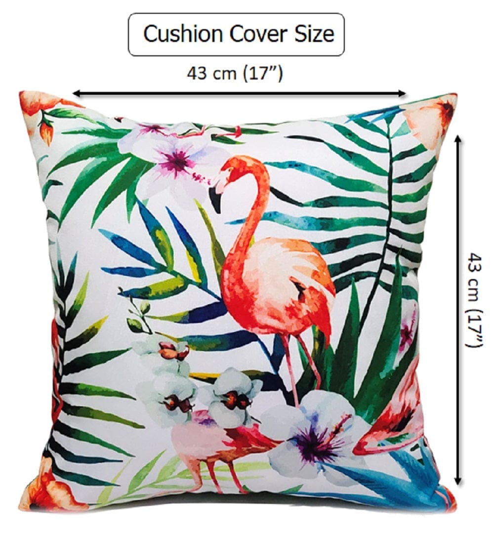 Flamingo Pattern Waterproof Outdoor & Indoor Cushions Hollowfibre Filled Weather-Resistant Decorative Patio Garden Cushions by OLIVIA ROCCO FLAMINGO / 43 x 43 cm Cushions