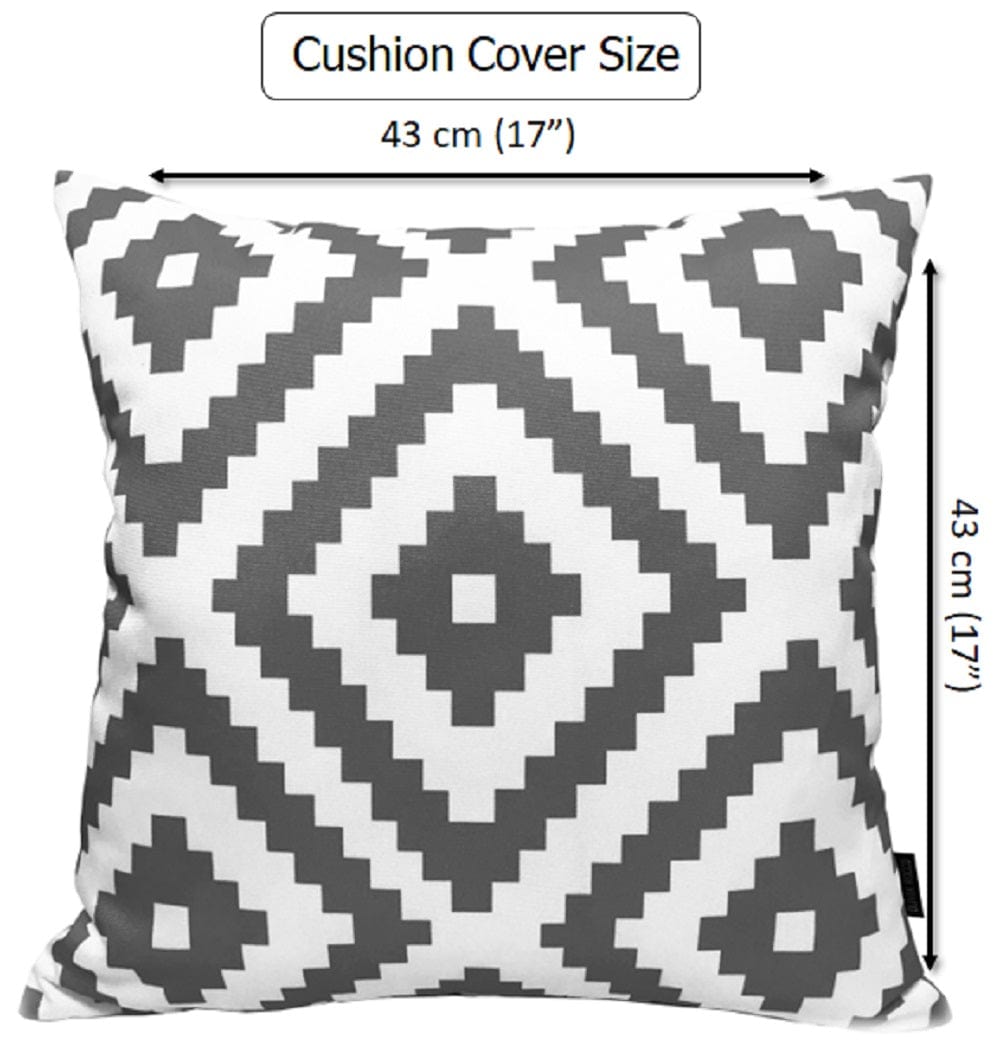 Nairobi Charcoal Waterproof Outdoor Cushions for Patio Garden Beach 17 x 17 inches Stylish Durable Easy to Clean by OLIVIA ROCCO NAIROBI CHARCOAL / 43 x 43 cm Cushions