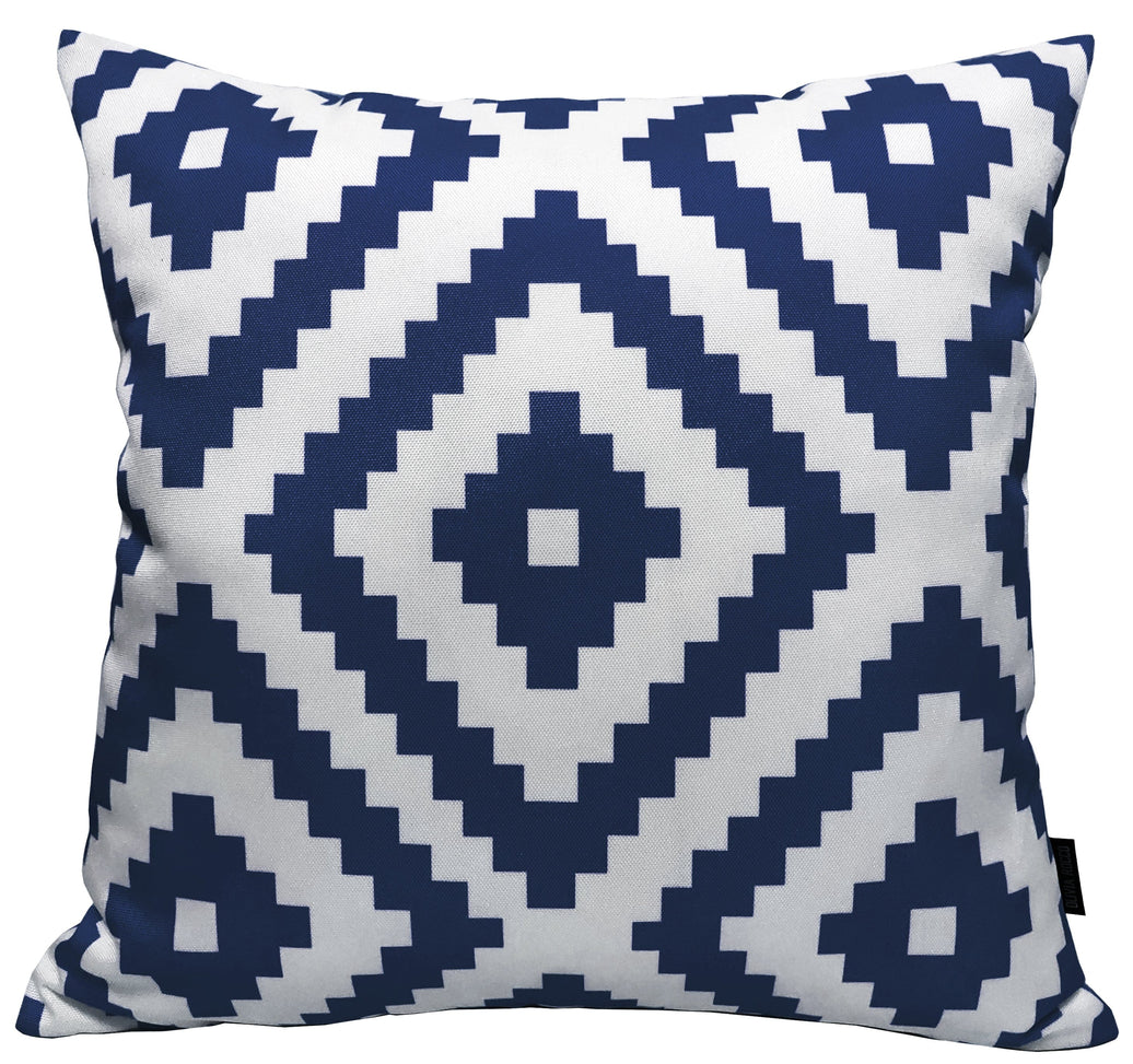 Nairobi Navy Waterproof Outdoor Cushions Weather-Resistant Decorative Pillows for Patio Garden Travel Beach Versatile Indoor Outdoor Use by OLIVIA ROCCO NAIROBI NAVY / 43 x 43 cm Cushions