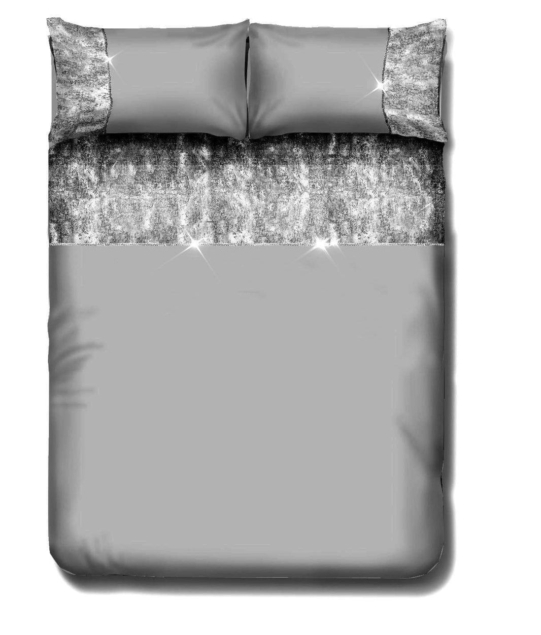 Valentina Ultra-Soft Duvet Set with Crushed Velvet Trim and Diamante Detailing in Double King Super King Sizes OEKO-TEX Certified by OLIVIA ROCCO Duvet Cover