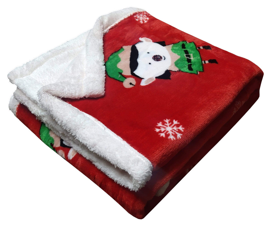 Festive Christmas Reversible Teddy Fleece Duvet Set with Faux Fur Warm Bedding in Single Double King Sizes by OLIVIA ROCCO THROW Duvet Cover