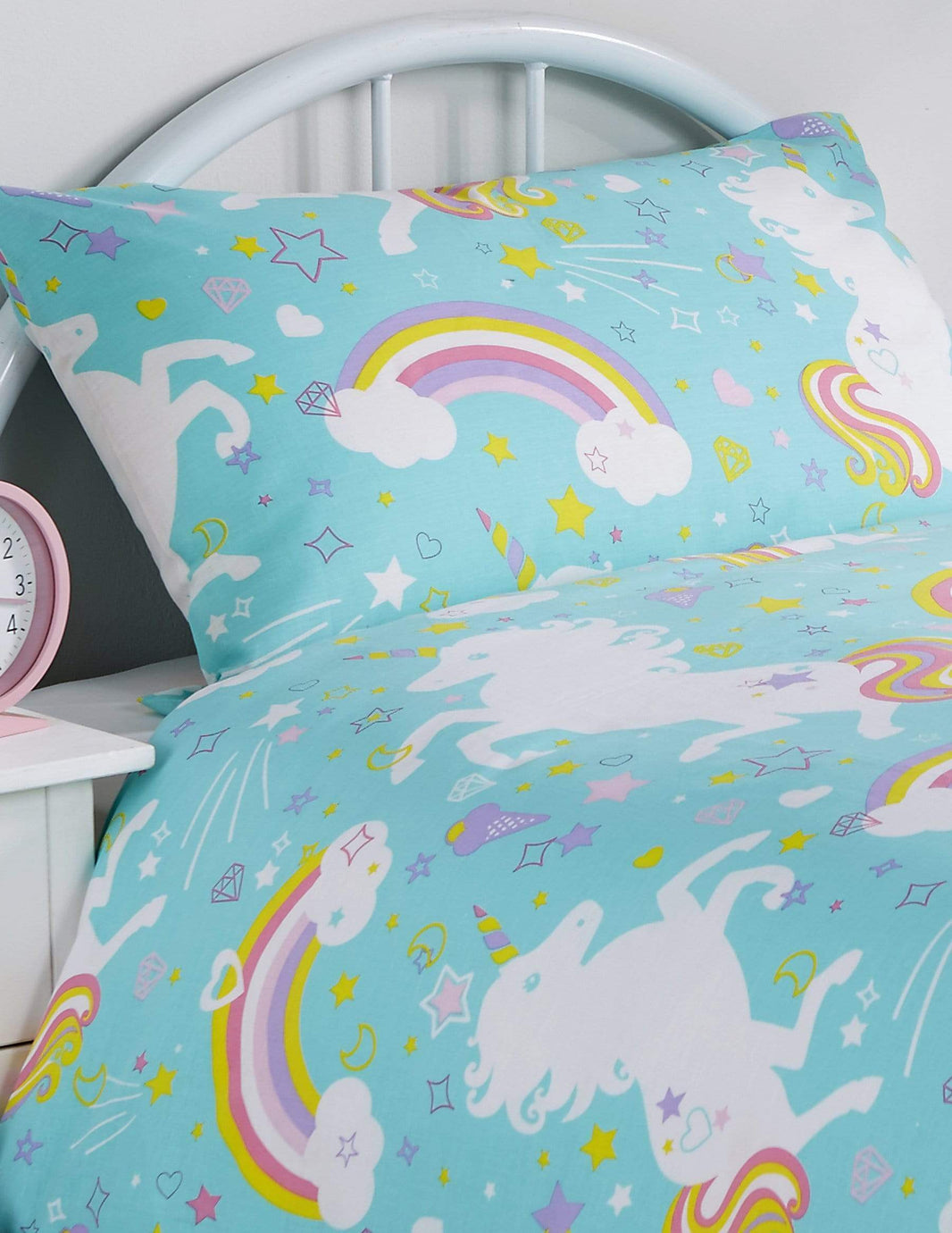 Magical Unicorn Fairytale Duvet Cover Set for Kids Cotton-Rich Whimsical Design OEKO-TEX Certified Bedding Available Single Double by OLIVIA ROCCO SINGLE / DUCKEGG Duvet Cover